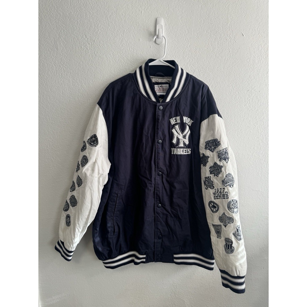 New York Yankees Patches World Series Champions 4XL Baseball Jacket Navy